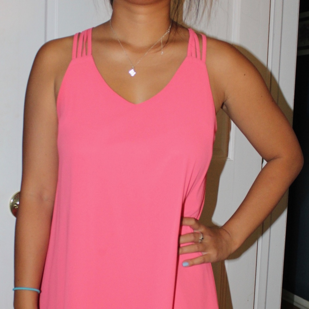 pink midi dress
